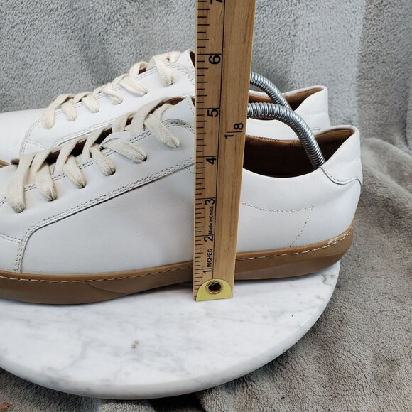 Moral Code Shoes Mens 10.5 White Leather Quintus Lace Up Low Top Sneakers - Picture 2 of 11